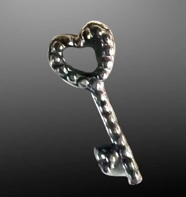 DIFÍCIL DE ENCONTRAR DE COLECCIÓN PANDORA ALE PLATA ESTERLINA COLGANTE FLOTANTE DIJES LLAVE DE AMOR CORAZÓN CORONA Foto 4 de 4