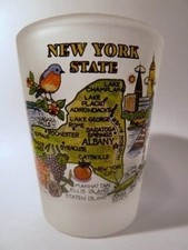 New York Map Frosted Shot Glass