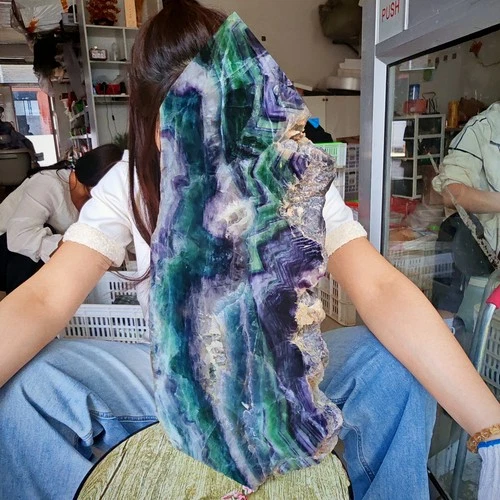 15.95LB Restoration of Natural Colored Fluorite Crystal Specimens 7250g