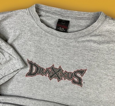 Vintage Draxxus Paintball T-Shirt Men Sz XL Cyclone 90s Graphic Tee Retro Gray
