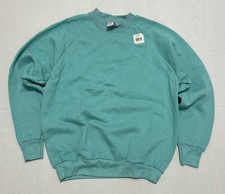 Vintage 90s Fruit of the Loom Crew Neck Sweatshirt Womens Medium Teal USA