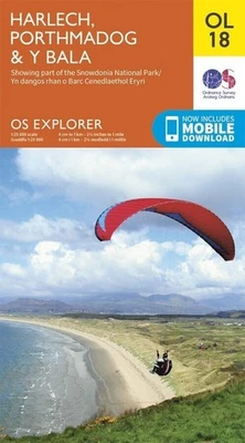 OL18 Harlech Porthmadog Bala Ordnance Survey Explorer Map OL 18