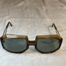 Vtg Cool-Ray Polaroid 325 Oversized Geometric Sunglasses - Brown Plastic  Metal