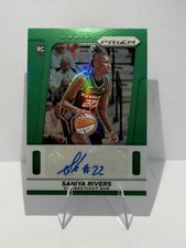 2025 Panini Prizm WNBA Saniya Rivers Throwback Auto TB-SR Green Prizm Sun RC