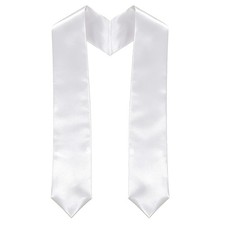 Plain Graduation Stole 60 Inch   Smooth White Graduation Sash Class of 2026 f...