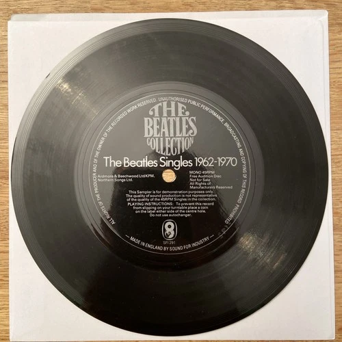 The Beatles Singles 1962-1970" Collection Box Set Sampler Flexidisc