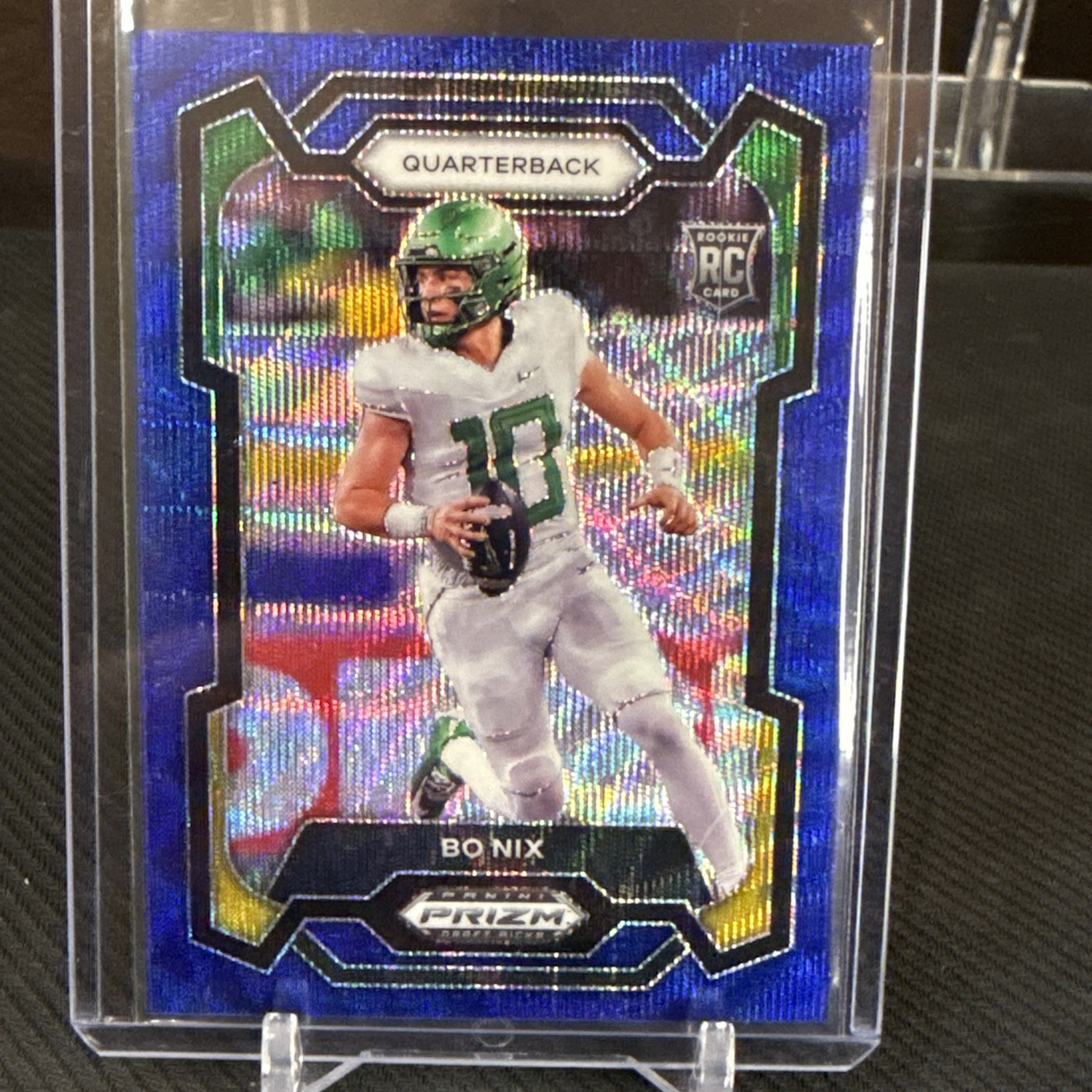 2024 Panini Prizm Draft Picks - Blue Wave Prizm #105 Bo Nix /249 (RC)