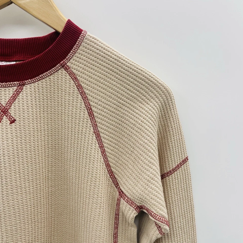 Hanna Andersson Boys Size 10 US Waffle Knit Crewneck Shirt in Khaki Sand $42 141 - Image 3 of 4
