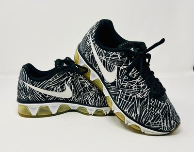 NIKE TAILWIND 8 WOMENS SIZE 8.5 INDOOR USE ONLY NO INSOLE BLACK & WHITE GRAPHICS