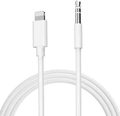 Aux Kabel Lightning auf 3,5 mm Stereo Audio Jack 1m für iPhone Weiß Audioadapter