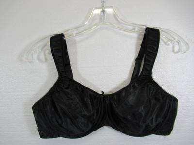 Bali Minimizer Satin Tracings Bra 36C Black Underwire 3562