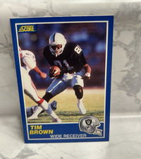 SCORE 1989 Tim Brown Los Angeles Raiders #86 Football Card ROOKIE CARD. rookie card picture