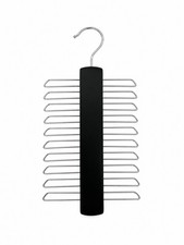 Black Wooden 20-Bar Vertical Tie Belt Hanger Rack NEW