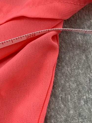 Lane Bryant Sheer Tunic Blouse Top Womens 22/24 Coral Orange Pleated Front Flowy - Picture 9 of 11