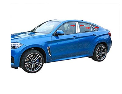 Black Horse Pillar Post Trims Chrome fit 2009-2016 BMW X6