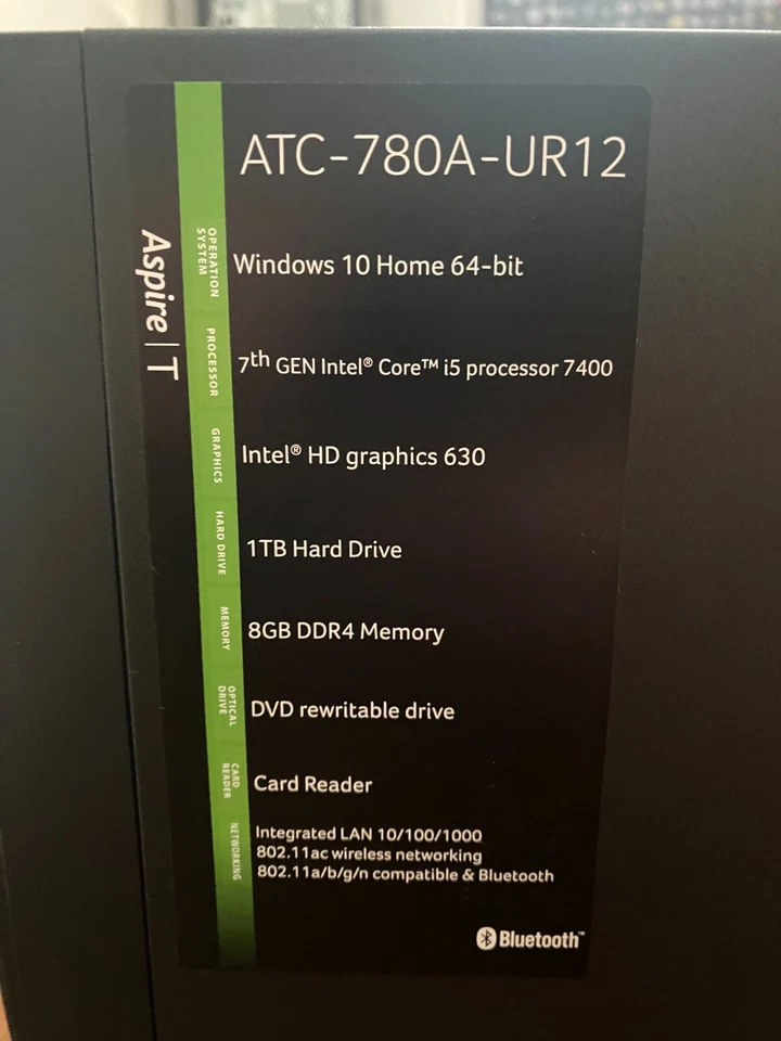 Acer Aspire ATC-780A-UR12 MT Desktop Intel i5-7400 8GB RAM 1TB HDD Windows 10 - Image 2 of 4