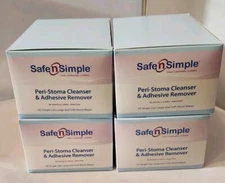 4 Boxes Safe N Simple Peri-Stoma Cleanser & Adhesive Remover Wipes - 50 Count