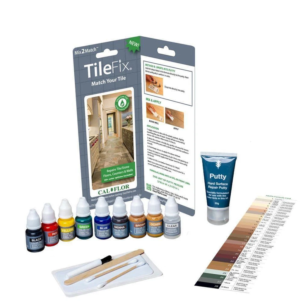 Tile Stone Repair Kit Ceramic Marble Concrete Colors Freestyle Home Floor DIY - Image 2 of 4