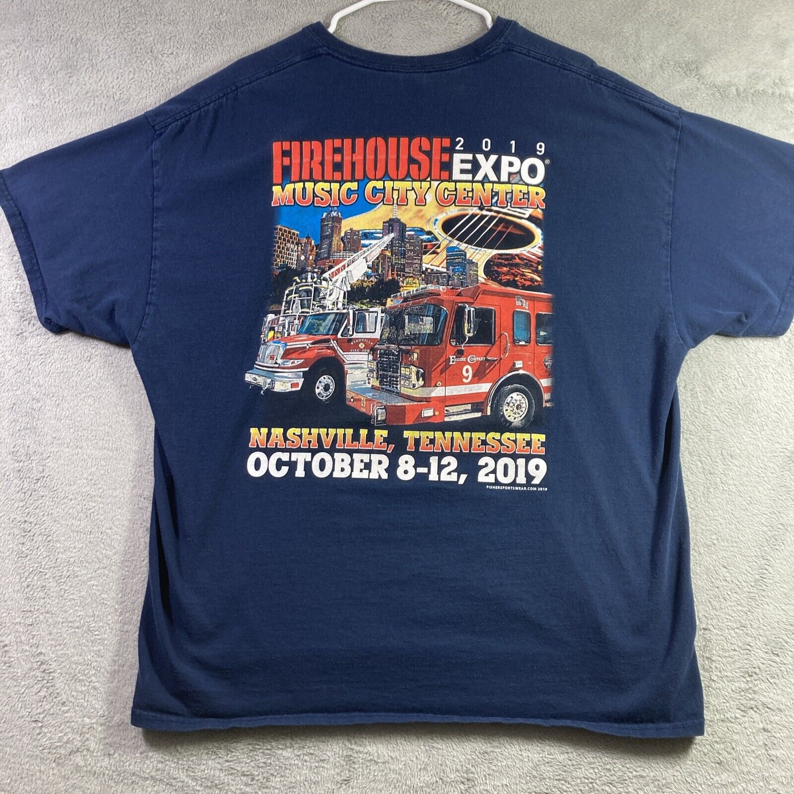 Firehouse Expo Shirt Adult XXL Blue Firefighter F… - image 2