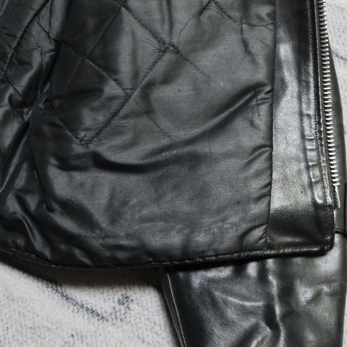 Schott Perfecto Leather Motorcycle Jacket Size 44 Black Made in