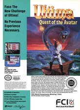 Ultima Quest of the Avatar Nintendo NES PC Game Promo Ad Art Print Wall Poster