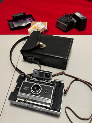 Polaroid Automatic 360 Land Camera Kit w/ Leather Case, Battery, Flash (#4) 