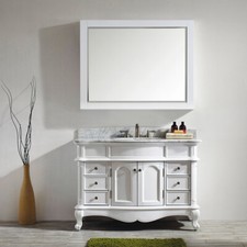 White Vanity Unit Traditional Sink 1200MM Basin Marble Bathroom Floor Standing 