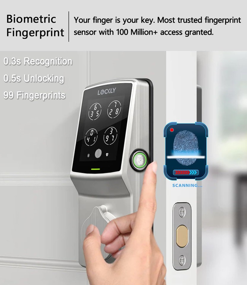 Lockly Secure Plus Keyless Entry Door Lock Smart Locks for Front Door ...