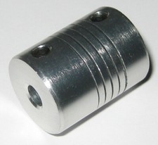 5 mm to 6.35 mm Shaft Flexible Coupling - 5mm to 1/4" - Aluminum Flex Coupler