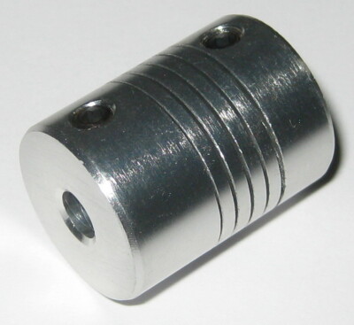 5 mm to 6.35 mm Shaft Flexible Coupling - 5mm to 1/4'' - Aluminum Flex Coupler