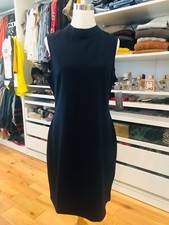 Sharagano Dress Women 12 Dark Navy Sheath Stretch Casual Business Dinner Night