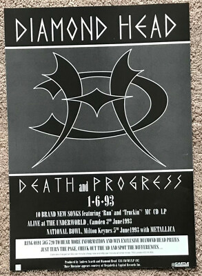 DIAMOND HEAD - DEATH AND PROGRESS 1993 Full page UK magazine ad