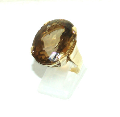 Statement - Ring Rauchquarz und Gold 585 sehr großer Stein schwer
