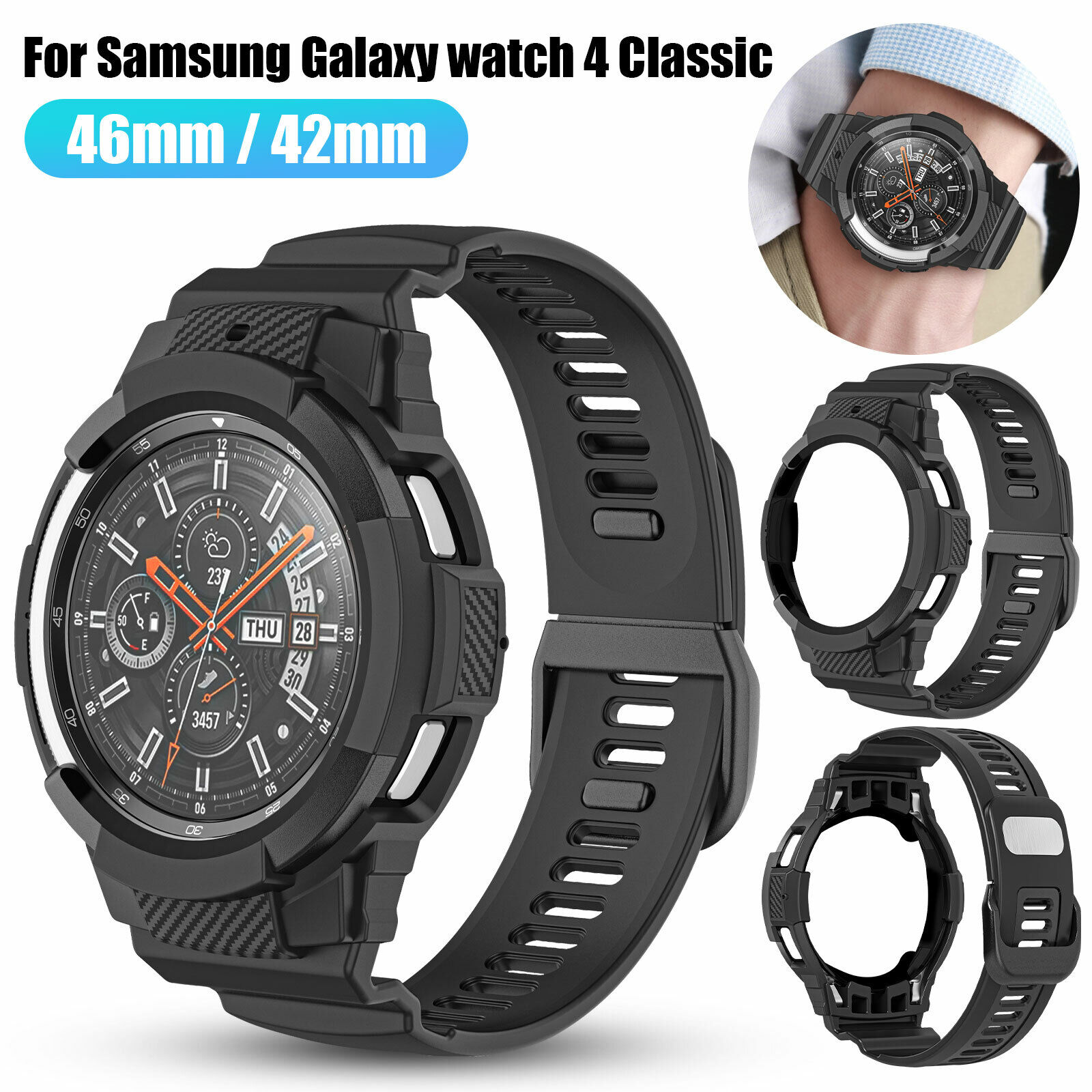 Watch Case Wrist Band For Samsung Galaxy Watch 4 Classic 42mm 46mm Sport  Strap