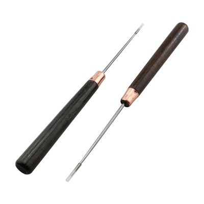 2PCS Hardwood Handle Awl Leather Punching Scratch Awl Shoe Repair Sewing Tool