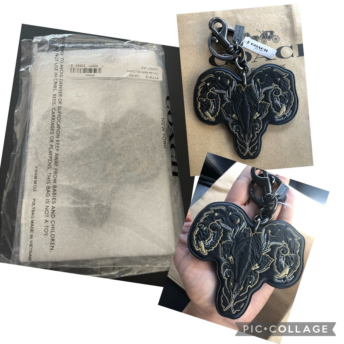 COACH Tattoo Ram Chelsea Champlain Key Chain Bag Charm STILL IN