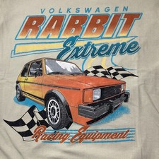 Official Volkswagen T Shirt Vw Rabbit Extreme Racing Equipment Tee Small S