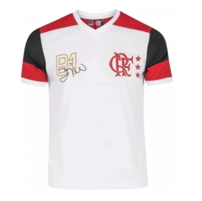 【ZICOジーコ】フラメンゴFCマラカナMARACANAユニフォームMサイズ相当 Brazilian Flamengo Oficial Retro White Polyester Dry Max Shirt
