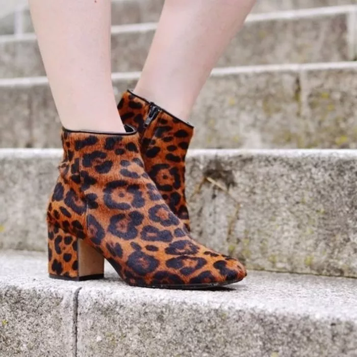 ZARA LEOPARD PONY HAIR LEATHER HIGH HEELED ANKLE ALL | eBay