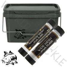 Carp Fishing 5L Bucket Square Airtight Green and PVA Mesh Set 25 and 35mm