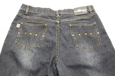 US Rodeo Womens Studded Jeans size 13/14 frayed expandable hems