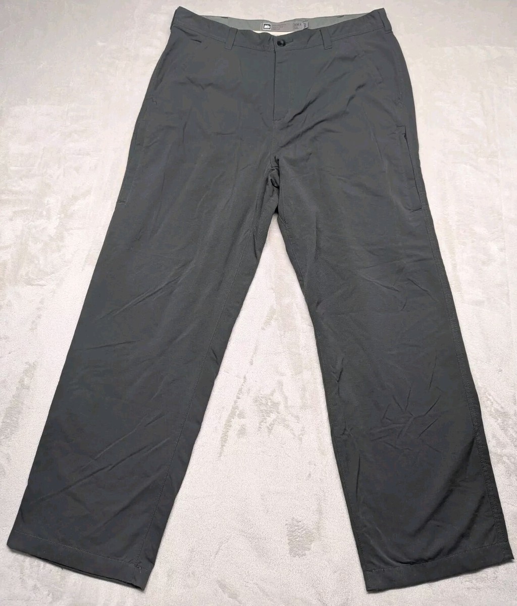 Rei Pants Mens 36x32* Gray Straight Chinos UPF 50+ Stretch