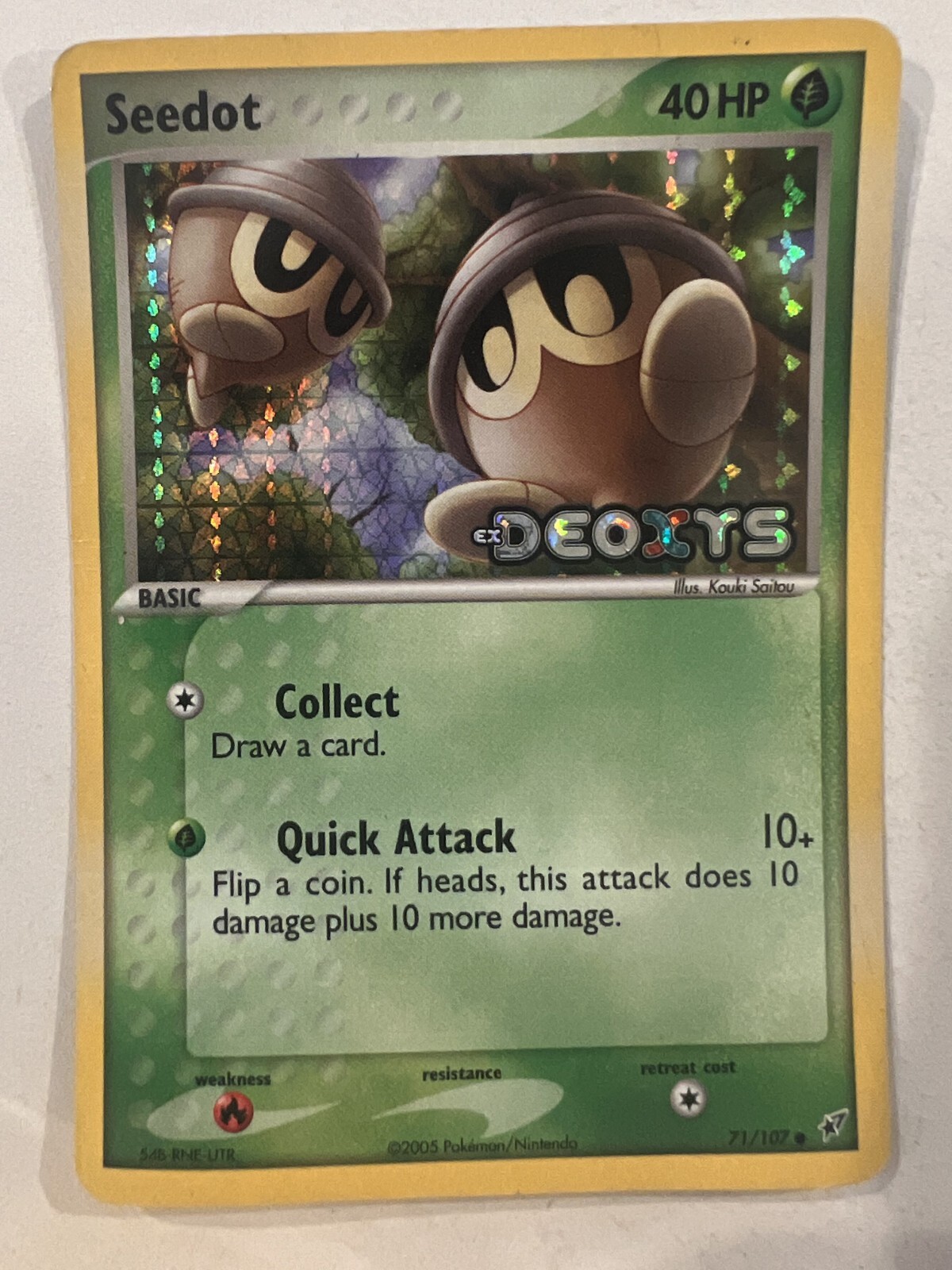 Seedot 71/107 2005 EX Deoxys Promo Reverse Holo Common Stamped Pokemon Card LP