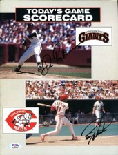 Barry Larkin Don Robinson JSA Coa Signed 1987 Giants Scorecard Autograph