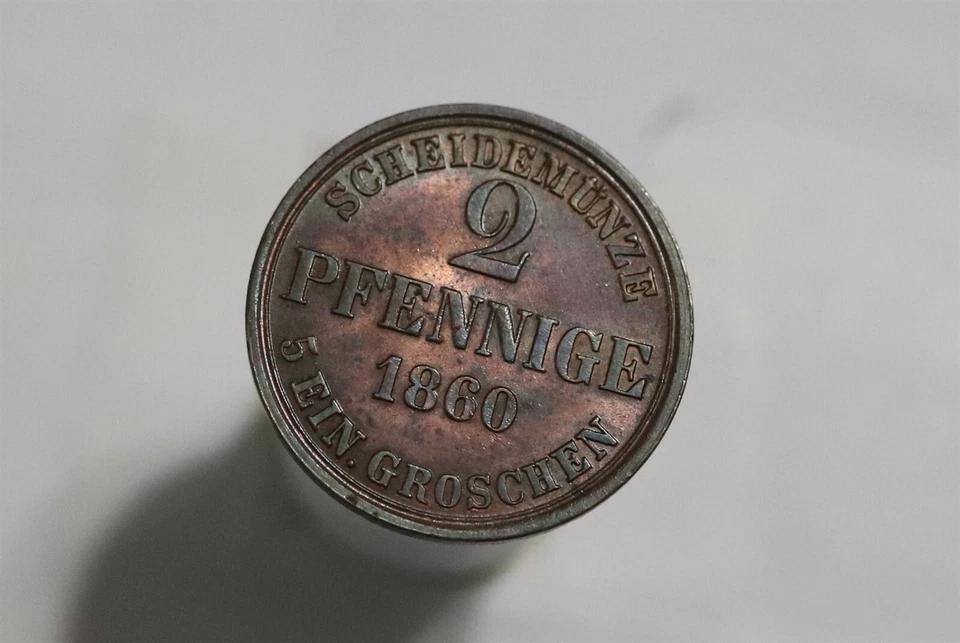 Brunswick 2 pfennig, 1860 SCARCE HIGH GRADE B43 #8664 - Image 3 of 3