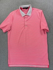 Polo Ralph Lauren RLX Striped Short Sleeve Polo Shirt Men's Medium Pink
