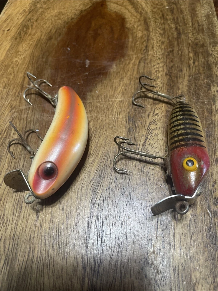 Señuelos de pesca Crankbait vintage. Rinehart Jinx + Miracle Minnow. Wright & McGill Foto 3 de 4