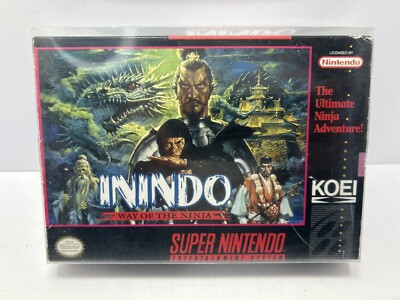 Inindo: The Way of the Ninja  (SNES 1993) Tested Wks - Cart Box Only - No Manual