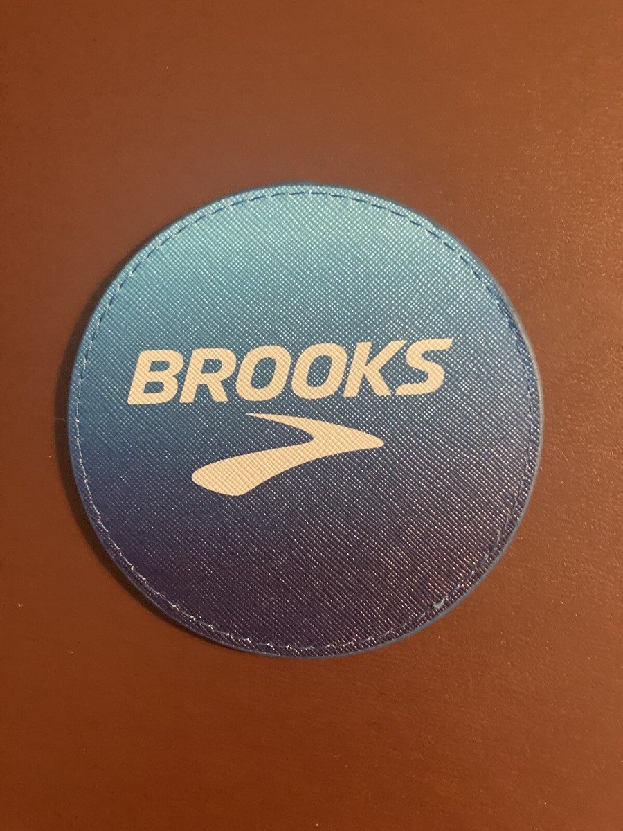 Authentic BROOKS RUNNING Shoes Company Logo Promo Blue Run Happy