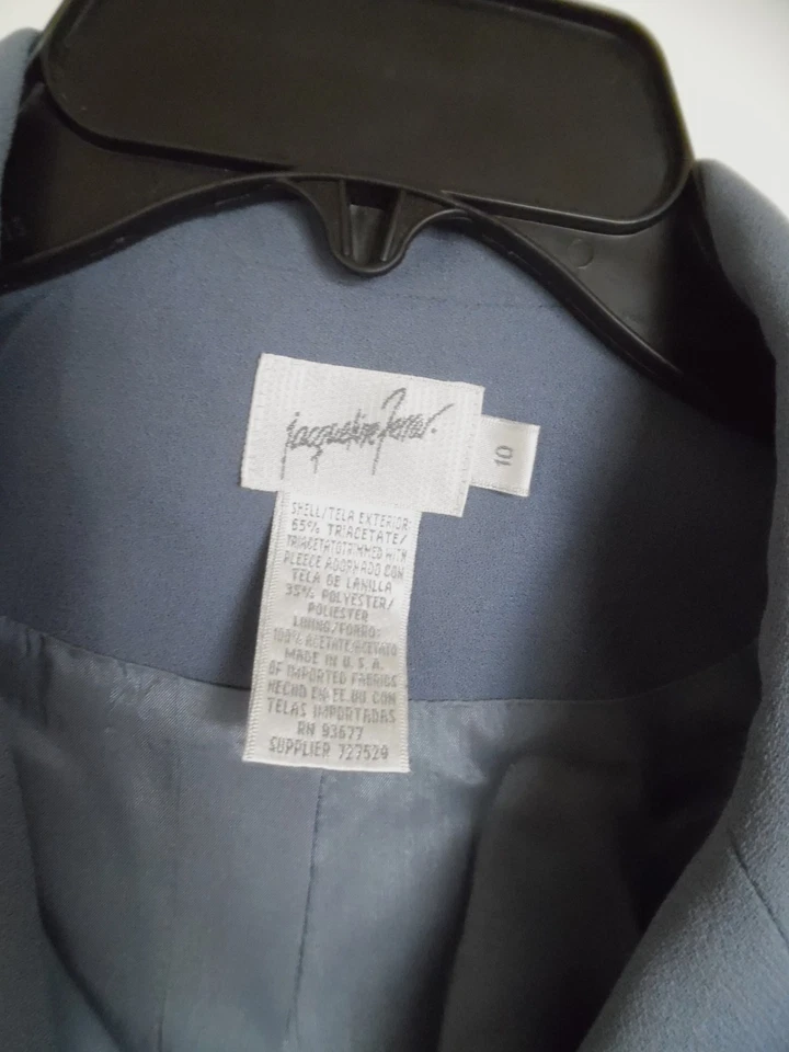 Mujeres Jaqueline Ferrar Forrado Mezcla Acetato Blazer Falda Traje - Talla 10 Foto 3 de 4